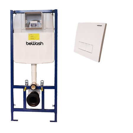 Комплект Инсталляция beWash для подвесного унитаза BW74с кнопкой смыва Neox P04W, белый  K500RZVP0400BY000000