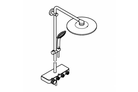 Душевая система с термостатом для настенного монтажа Grohe Euphoria SmartControl System 310 Duo 26507 A00 (26507A00) темный графит глянец