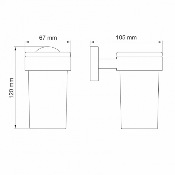 Стакан для зубных щеток WasserKRAFT Asphe K-77728