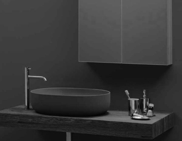 Раковина накладная (60х40) Kerasan Nolita 534331 черный матовый