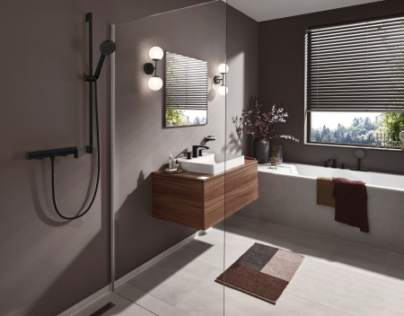 Смеситель на борт ванны 4 отвесртия Hansgrohe Vivenis 75444670 черный матовый