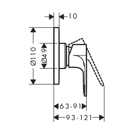 Смеситель Hansgrohe Rebris E для душа 72658670, черный матовый