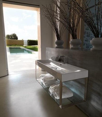 Раковина подвесная (120х45) Kerasan Cento 353401*1 белый