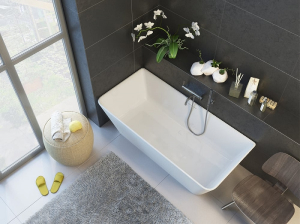 Ванна из литого мрамора ALPEN Novara 170 в комплекте с сифоном NOV-170M Ванна из литого мрамора ALPEN Novara 170 в комплекте с сифоном NOV-170M