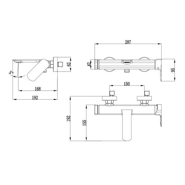 Смеситель для ванны AQUAme Monza AQM6312GM