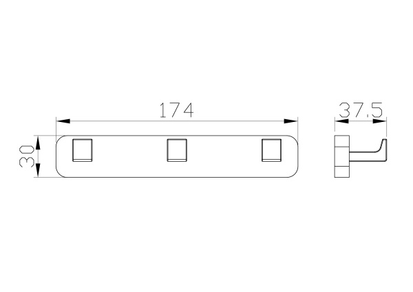 Вешалка с 3 крючками для ванной WONZON & WOGHAND, хром WW-9535