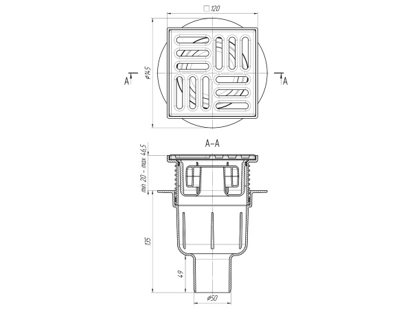 Душевой трап с дизайн-решеткой Рыбы 21980-57
