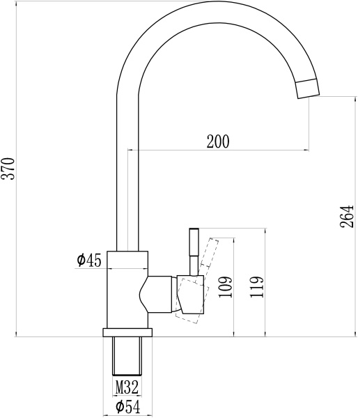 Смеситель для кухонной мойки из нержавеющей стали Savol S-SUS3002