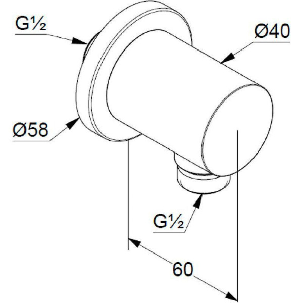 Подключение для душевого шланга Kludi Nova Fonte 20543N0-15 Подключение для душевого шланга Kludi Nova Fonte 20543N0-15