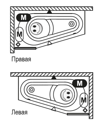Акриловая ванна RIHO Delta (160x80) левая B069001005 без гидромассажа