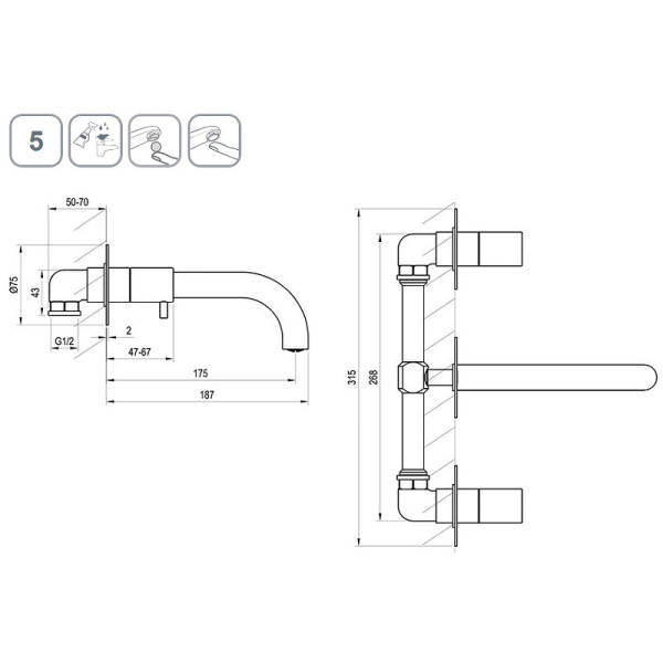 Смеситель для ванны Ravak Espirit ES 021.20BLM.O1 X070277 черный