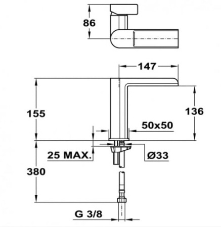 Смеситель для раковины Teka Formentera 623310200 (62.331.02.00)