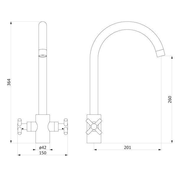 Смеситель для кухни Damixa RedBlu Neo Classic 270000000