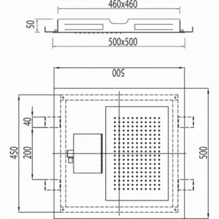 Верхний душ TRES 50х50 см 29951602