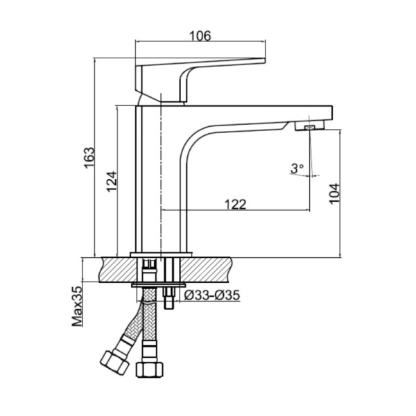 Смеситель для раковины Cersanit WISLA 63055