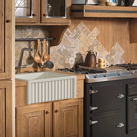 Кухонная мойка (60х47) Kerasan Hannah Hampshire 546001 белая