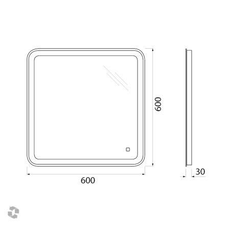 Зеркало BelBagno SPC-MAR-600-600-LED-TCH