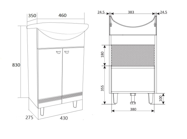 Тумба под раковину 1Marka  Story 45Н У99313