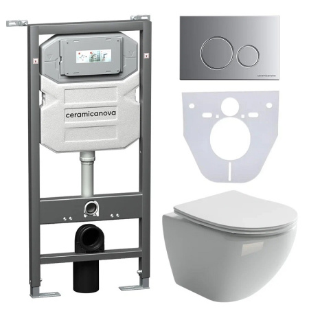Комплект унитаза с инсталляцией Ceramicanova Metropol CN4002_1001M_1000