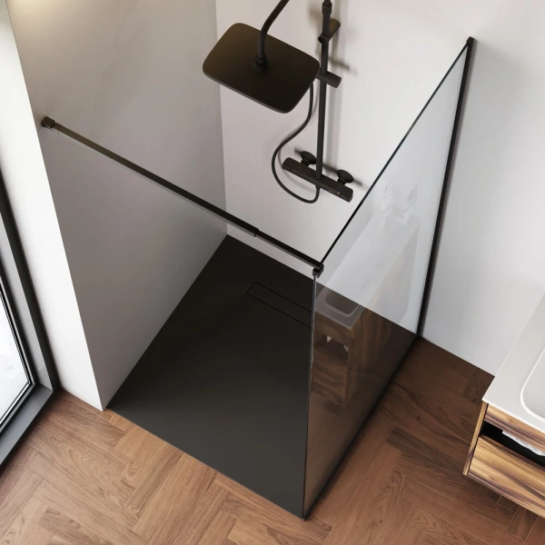 Душевая перегородка 90 см Am.Pm Func W84WI-90-F1-BTE черный