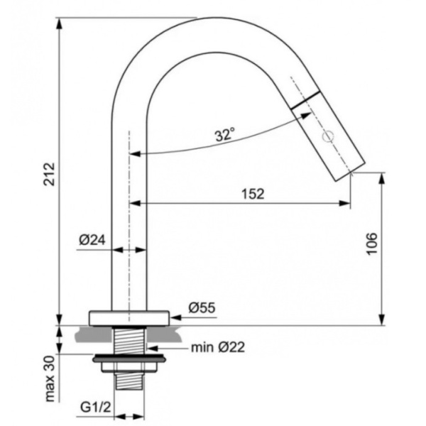 Кран для холодной воды Ideal Standard IdealStream F2844AA, хром