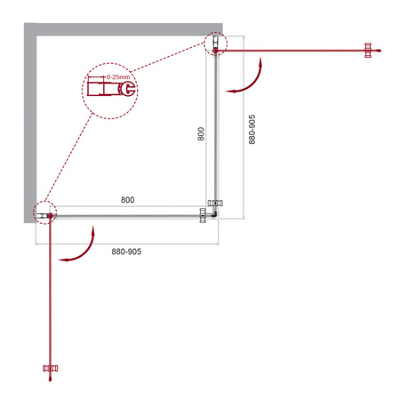 Душевой уголок (90х90) BelBagno ETNA-A-2-90-C-Cr