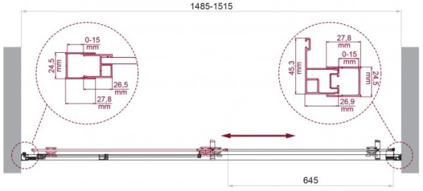 Душевая дверь BelBagno Luce LUCE-BF-1-150-C-Cr