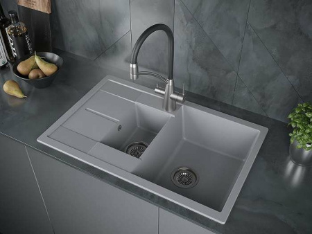 Кухонная мойка Paulmark  Flugen   PM237850-GRM серый металлик