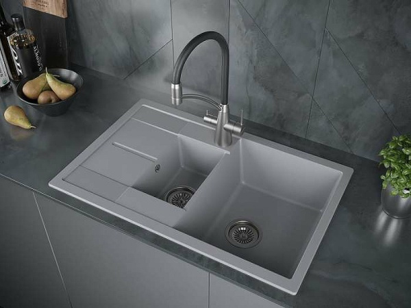 Кухонная мойка Paulmark  Flugen   PM237850-GRM серый металлик