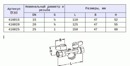 Клапан для заполнения сети отопления Oras 416020