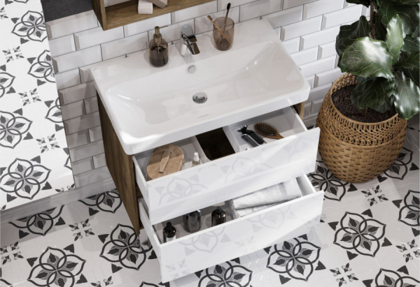 Тумба с раковиной Aquaton Сканди 80 1A2830K0SDZ90