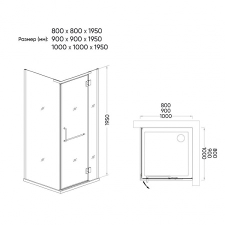 Душевой уголок Veconi Rovigo (100х100) RV15-80K-01-19C1 Душевой уголок Veconi Rovigo (100х100) RV15-80K-01-19C1