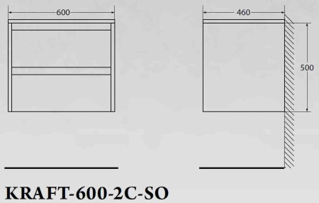 База под раковину подвесная BelBagno KRAFT-600-2C-SO-RT Rovere Tabacco