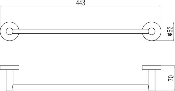 Держатель для полотенец прямой 40 см Savol 87 S-408724