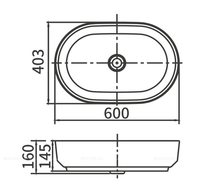 Раковина накладная ARROW AP41025D, белый