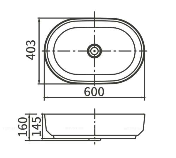 Раковина накладная ARROW AP41025D, белый