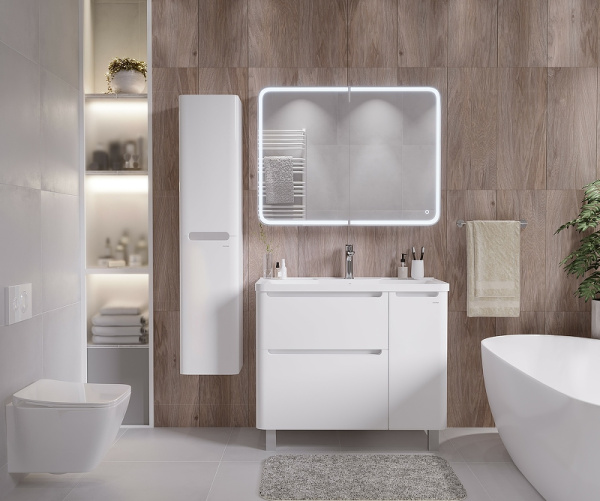 Тумба напольная Grossman АДЕЛЬ-90 см  109004 с 2-я ящ, белая