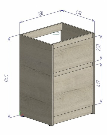 База под раковину напольная BelBagno KRAFT-LVD-580/1200-2C-PIA-RNN Rovere Nebrasca Nature