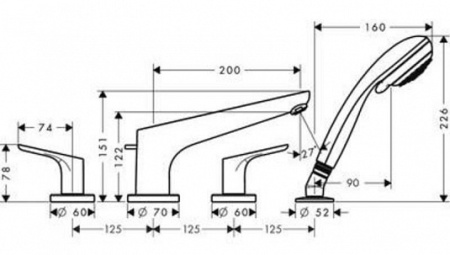Смеситель для ванны Hansgrohe Focus 31936000