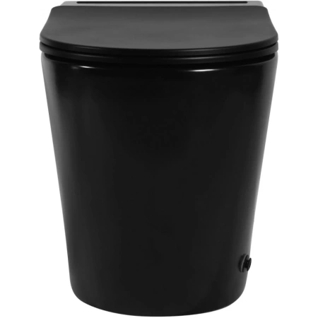 Унитаз ABBER Bequem AC1115PMB импульсный приставной черный матовый, безободковый