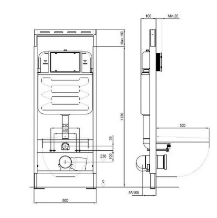 Инсталляция для подвесного унитаза Aquatek Easy Fix 50 INS-0000010