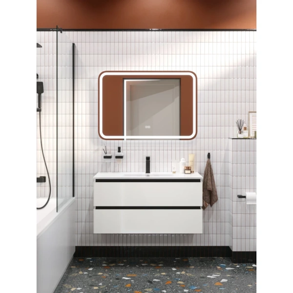 Тумба под раковину Cezares PLANE-1000-2C-SO-BL Bianco Lucido