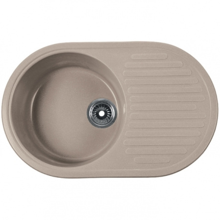 Кухонная мойка овальная, бежевая Rossinka RS74-46RW-Beige