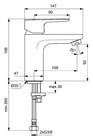 Смеситель для раковины Ideal Standard CERAPLAN III SLIM BC567AA