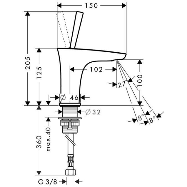 Смеситель для умывальника Hansgrohe PuraVida 15132400
