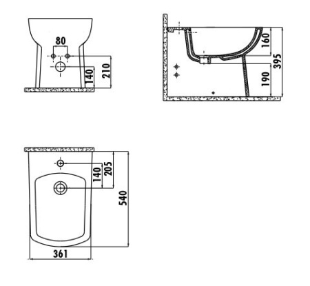 Напольное биде Creavit Lara LR500-00CB00E-0000