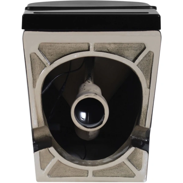 Унитаз ABBER Bequem AC1115PMB импульсный приставной черный матовый, безободковый