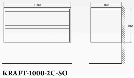База под раковину подвесная BelBagno KRAFT-1000-2C-SO-RT Rovere Tabacco