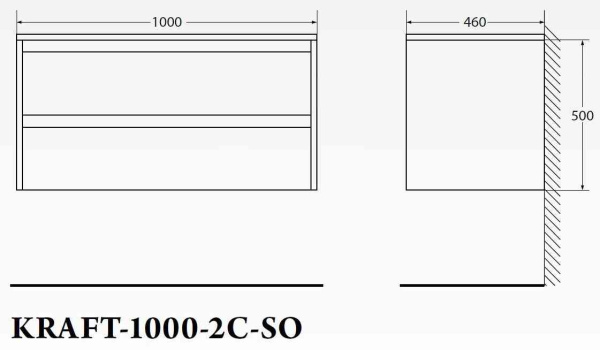 База под раковину подвесная BelBagno KRAFT-1000-2C-SO-RT Rovere Tabacco