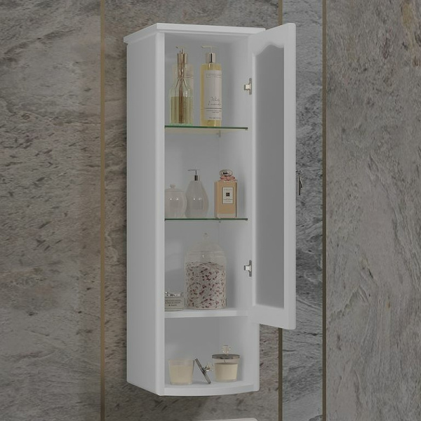 Шкаф Opadiris Риспекто подвесной, одностворчатый, цвет белый матовый, правый, с матовым стеклом 00-00006082